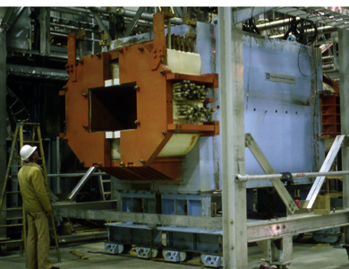 Photo of a large electromagnet for advanced energy research.